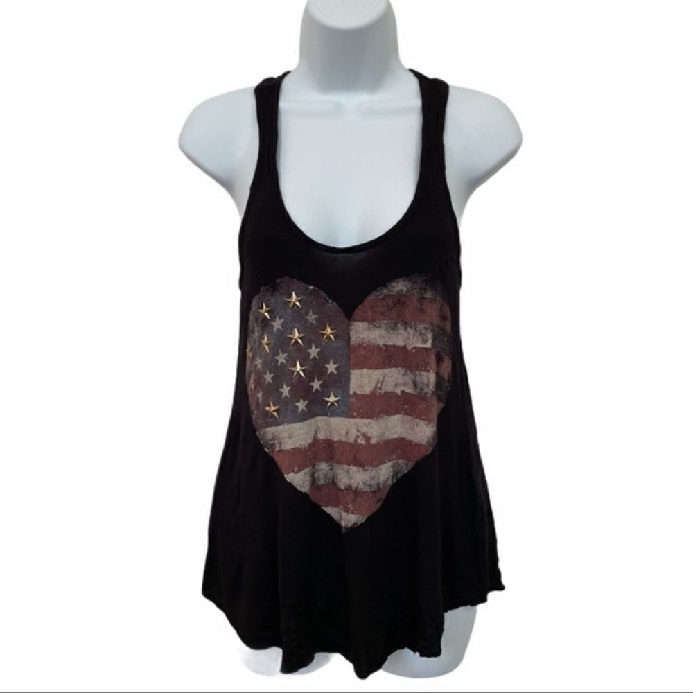 THE CLAS-SIC American Flag Heart Racerback Tank S - Picture 7 of 7